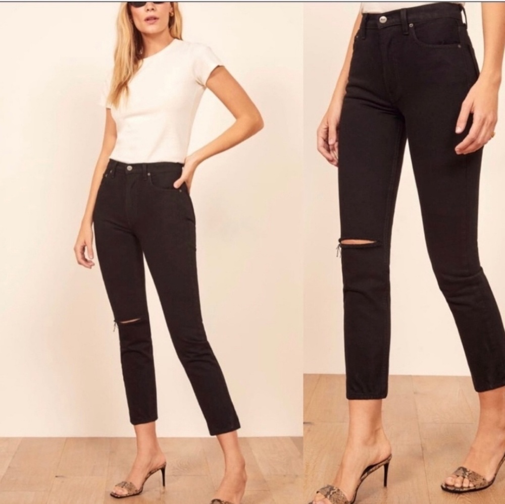 Reformation Julia High Jeans Black
